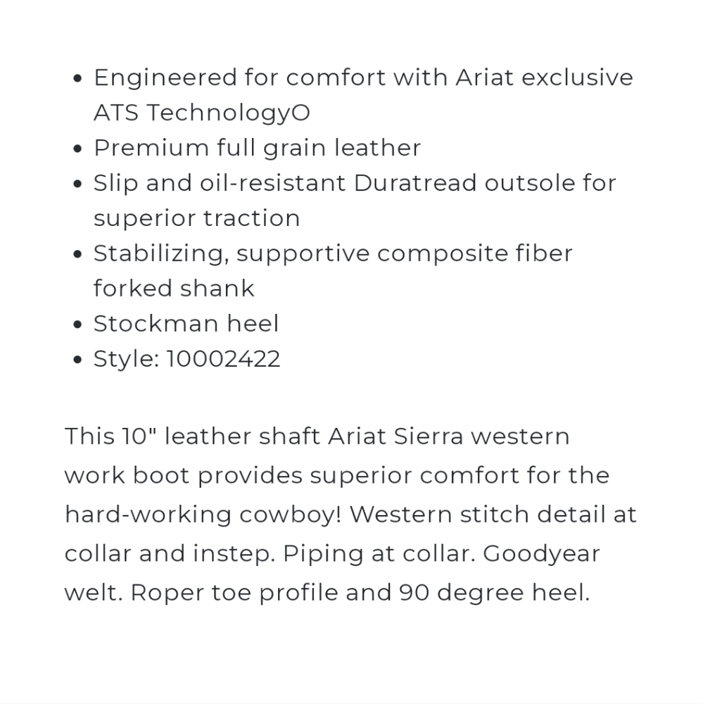 Ariat Sierra Work Boot - Picture 16 of 16